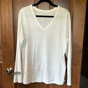 Lands End Shaped V Neck Long Sleeve XL